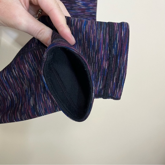 Zella Reversible Purple Space Dye / Black Athletic Leggings - Picture 4 of 13